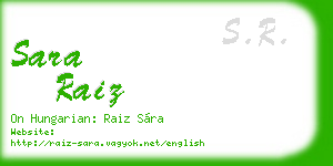 sara raiz business card